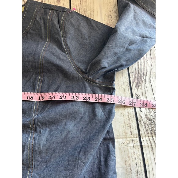 Denim & Co Womens Blue Denim Style 2 Piece Set Jacket and Cropped Pants Size 1X - Picture 6 of 11